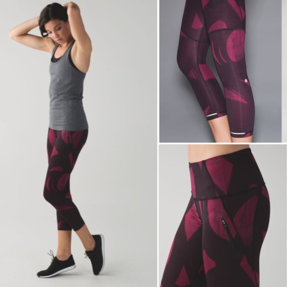 Lululemon All Sport Crop Dashing Purple Black
